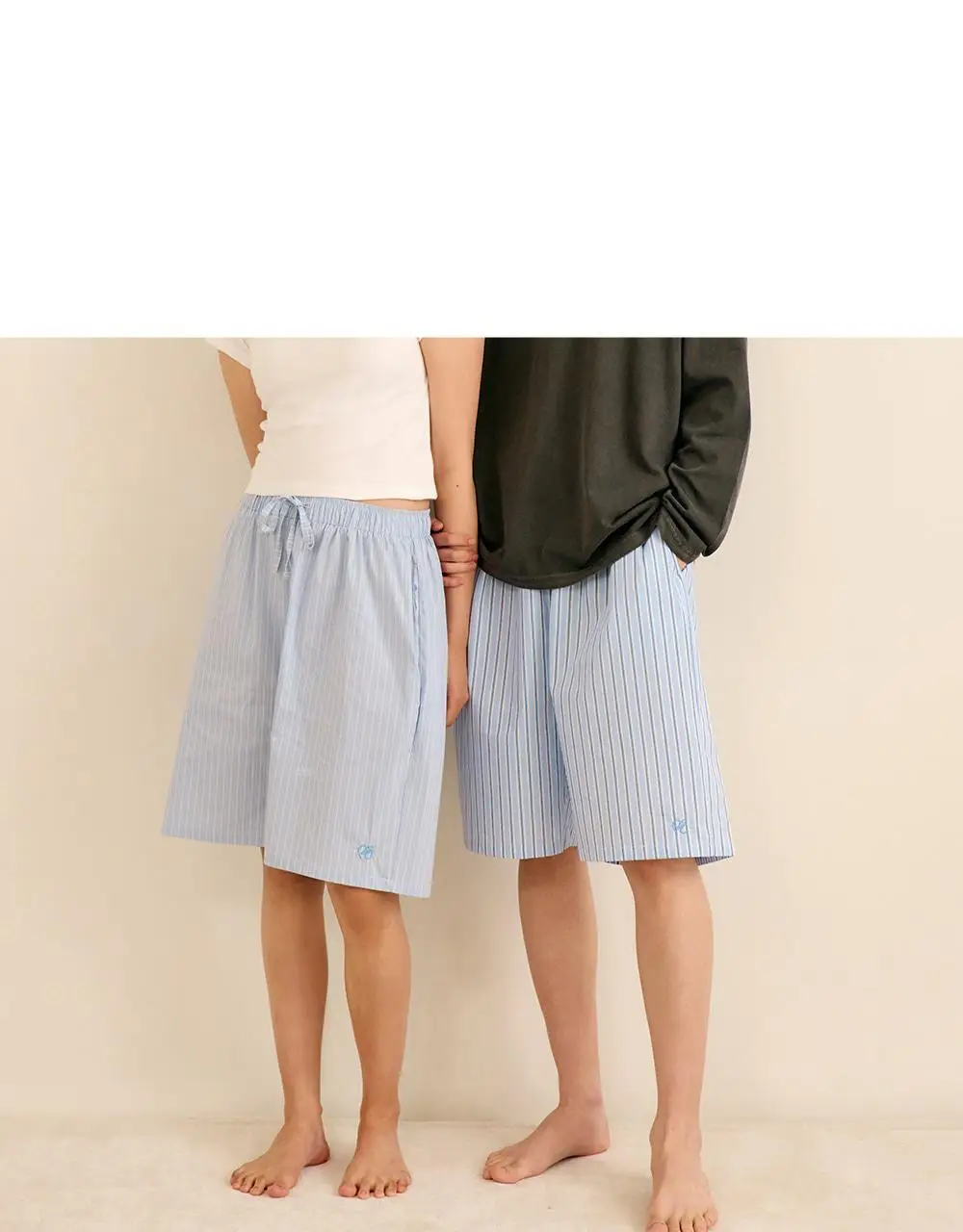 [류혜영 PICK] 마른파이브 코튼 스트라이프 버뮤다 파자마 팬츠 3colors (F/L, XL) 상세페이지 7